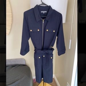 Navy zip up dress.